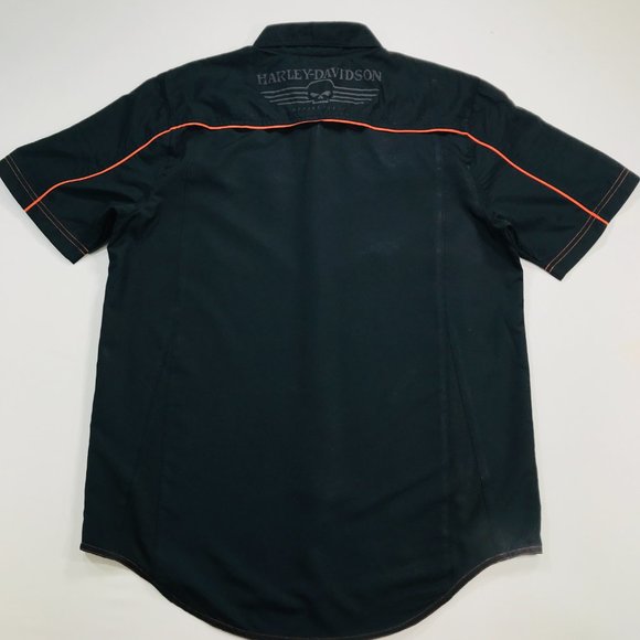 Harley Davidson Vented Performance Willie G Skull Black Shirt Men's Size Medium - Picture 2 of 8